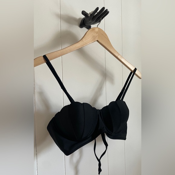 NWOT Shein Shell Bikini Top Black Large - Picture 4 of 7